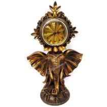 Estátua Elefante Indiano Em Resina Com Relógio Ideal Para Presentear Z011 Estátua Elefante Indiano Em Resina Com Relógio Ideal Para Presentear Z011