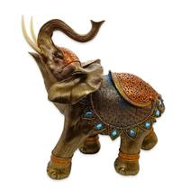 Estátua Elefante Marrom Prosperidade e Poder Espiritual 32cm - Flash