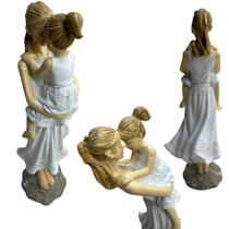 Estatua Escultura Amor Mãe e Filha Dia das Mães decoração luxo - Espressione
