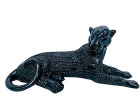 Estatua escultura decorativa Pantera negra, dourada - Ana ceramica