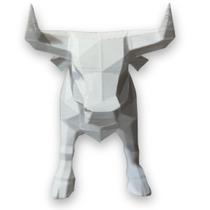 Estátua escultura decorativa touro enfeite moderno branco