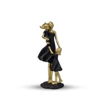Estátua Escultura Estatueta Decorativa Família 2 Filhos Pintura Impecável Envio Rápido - AVB DECOR