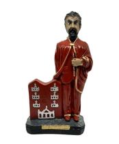 Estátua Estatueta Escultura Exu Sete Porteiras Umbanda Candomblé Imagem Em Gesso 22cm Congá Altar