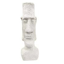 Estatua Face Branca Decorativa 28X10Cm Estatueta Rosto G