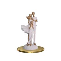 Estátua Família Casal E Filho Decoração Casa - Em Gesso