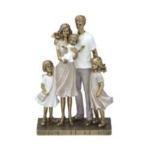 Estátua Família Casal E Três Filhas Meninas Resina Decorativa 257-740 - Espressione