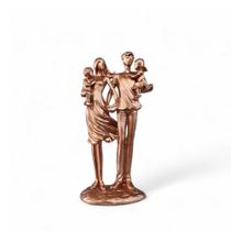 Estátua Família Decorativa Pai Mãe 2 Filhos Menino Menina Gesso Pintura Exclusiva VÁRIAS VARIEDADES