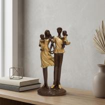 Estátua Família Gêmeos Marrom e Dourada 27cm Presente Criativo Decoração Sala VÁRIAS VARIEDADES