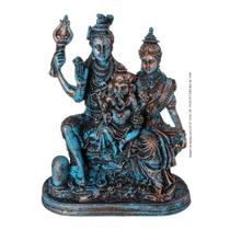 Estátua Família Shiva, Parvati E Ganesha Em Resina