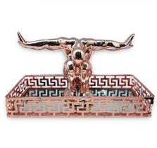 Estátua fisiculturista Vencedor Rosê com Bandeja 13cm Estátua fisiculturista Vencedor Rosê com Bandeja 13cm