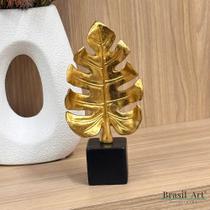 Estátua Folha Costela Dourada Estátua Folha Costela Dourada