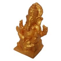 Estátua Ganesha Com Base Decoração Em Gesso Enfeite Hindu