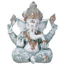 Estátua Ganesha Deusa Hindu GG Chakra Zen Verde Claro Resina