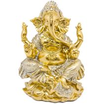 Estátua Ganesha Enfeite Decorativo Prosperidade Decoração Zen Elefante Hindu Sabedoria Estatueta Meditação