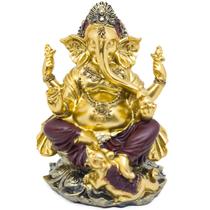 Estátua Ganesha Enfeite Decorativo Prosperidade Decoração Zen Elefante Hindu Sabedoria Estatueta Meditação Estátua Ganesha Enfeite Decorativo Prosperidade Decoração Zen Elefante Hindu Sabedoria Estatueta Meditação