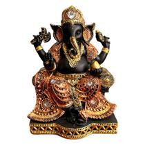 Estátua Ganesha Hindu Resina Prosperidade Sabedoria Sorte - EQUILIBRIO