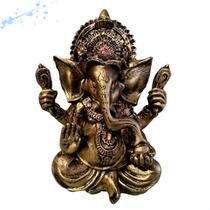 Estátua Ganesha Hindu Sorte Prosperidade Sabedoria Resina