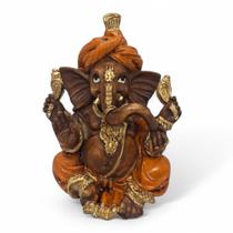Estátua Ganesha Laranja Sucesso e Prosperidade na Vida 10 cm Estátua Ganesha Laranja Sucesso e Prosperidade na Vida 10 cm