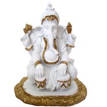 Estatua ganesha sentado 11cm branco - un Estatua ganesha sentado 11cm branco - un