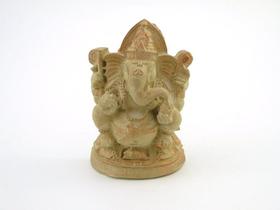 Estátua Ganesha Sentado Reta cor Taupe Resina 11 cm - Amém Decoração Religiosa