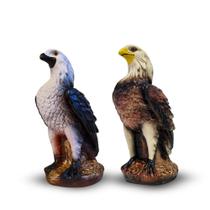 Estátua Gavião Carijó e Preto Anti-Pombos Decoração e Repelente Natural Kit 2 Pçs VARIAS VARIEDADES