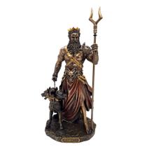 Estátua Hades Deus Grego e Cérbero Mitologia 27 cm