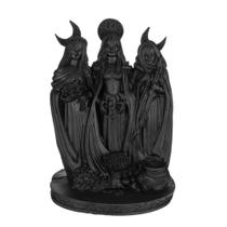Estátua Hécate Deusa Tríplice Preta em Resina - Indra Shop