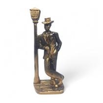 Estátua Imagem Zé Pilintra Poste Simples Preto Dourado 16 cm Estátua Imagem Zé Pilintra Poste Simples Preto Dourado 16 cm