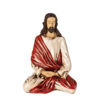 Estátua Jesus Meditando - Sananda - Cristo Cósmico Em Resina