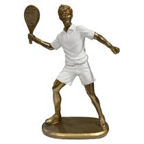 Estátua Jogador Tenis Tenista Enfeite De Resina Decorativa Estátua Jogador Tenis Tenista Enfeite De Resina Decorativa