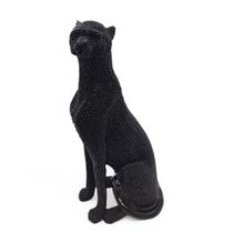 Estátua Leopardo Preto Sentado Brilhante Detalhado 23 cm Estátua Leopardo Preto Sentado Brilhante Detalhado 23 cm