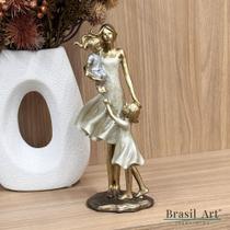 Estátua Mãe com Menina e Bebê Estátua Mãe com Menina e Bebê