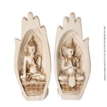 Estátua Mão Buda Hindu em resina bege