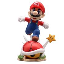 Estátua Mario e Casco: Super Mario Bros Game Nintendo 12cm