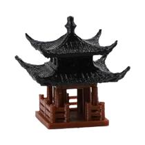 Estátua Mini Pagoda Zen Pavilhão Hexagonal Decoração De Bonsai Figurino De Micro Paisagem Ornamento