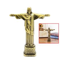 Estátua Miniatura Cristo Redentor Metal Decoração Presente 26144CR - Jiaxi