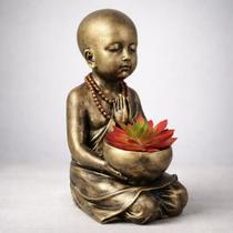 Estátua Monge Budista Cachepot Resina E Suculenta Silicone! Ouro Plus / Cobre Estátua Monge Budista Cachepot Resina E Suculenta Silicone! Ouro Plus / Cobre