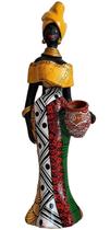 Estátua Mulher Africana Escult Cerâmica Caruaru Cor Xal Amar