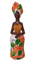 Estátua Mulher Nordestina Escultura Cerâmica Caruaru Bl Glit - Decorar a Casa