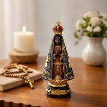 Estátua Nossa Senhora Aparecida Resina Decorativa 15 Cm Tradicional 2 Estátua Nossa Senhora Aparecida Resina Decorativa 15 Cm Tradicional 2