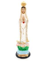 Estátua Nossa Senhora De Fátima Orando Gesso 20cm