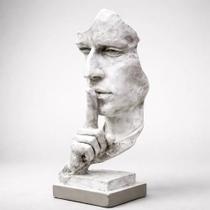 Estátua O Silêncio Escultura Decoração Branca Abstrata 32cm Branco Envelhecido Estátua O Silêncio Escultura Decoração Branca Abstrata 32cm Branco Envelhecido