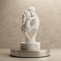 Estátua Pai com Filha Coração 20 cm - Estátua Pai com Filha Coração 20 cm -