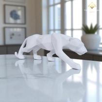 Estátua Pantera em Gesso Cru 40 Cm para Pintar Artesanato AVB DECOR