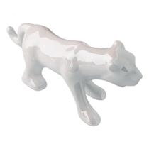 Estátua Pantera Jaguar Cerâmica Escultura P/ Decoração Cores