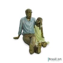 Estátua para Decoração Pai e Filha Estátua para Decoração Pai e Filha