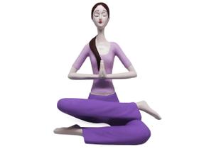 Estátua Posição Yoga Asana Decoração Para Espaço de Meditação