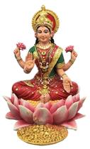 Estátua PT Pacific Trading Lakshmi Hindu Deusa em lótus