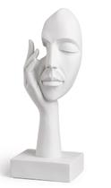 Estátua Rosto Feminino Arte Decoração Escritório Escultura Cor:Branco Estátua Rosto Feminino Arte Decoração Escritório Escultura Cor:Branco