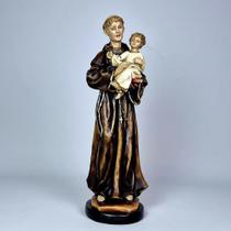 Estátua Santo Antônio Com Menino Jesus Católico 41cm Grande! Realista Estátua Santo Antônio Com Menino Jesus Católico 41cm Grande! Realista